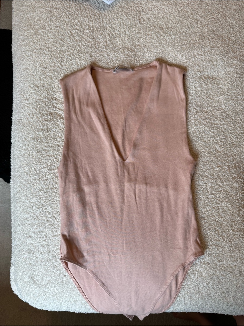 Zara Blush Pink V-Neck Bodysuit